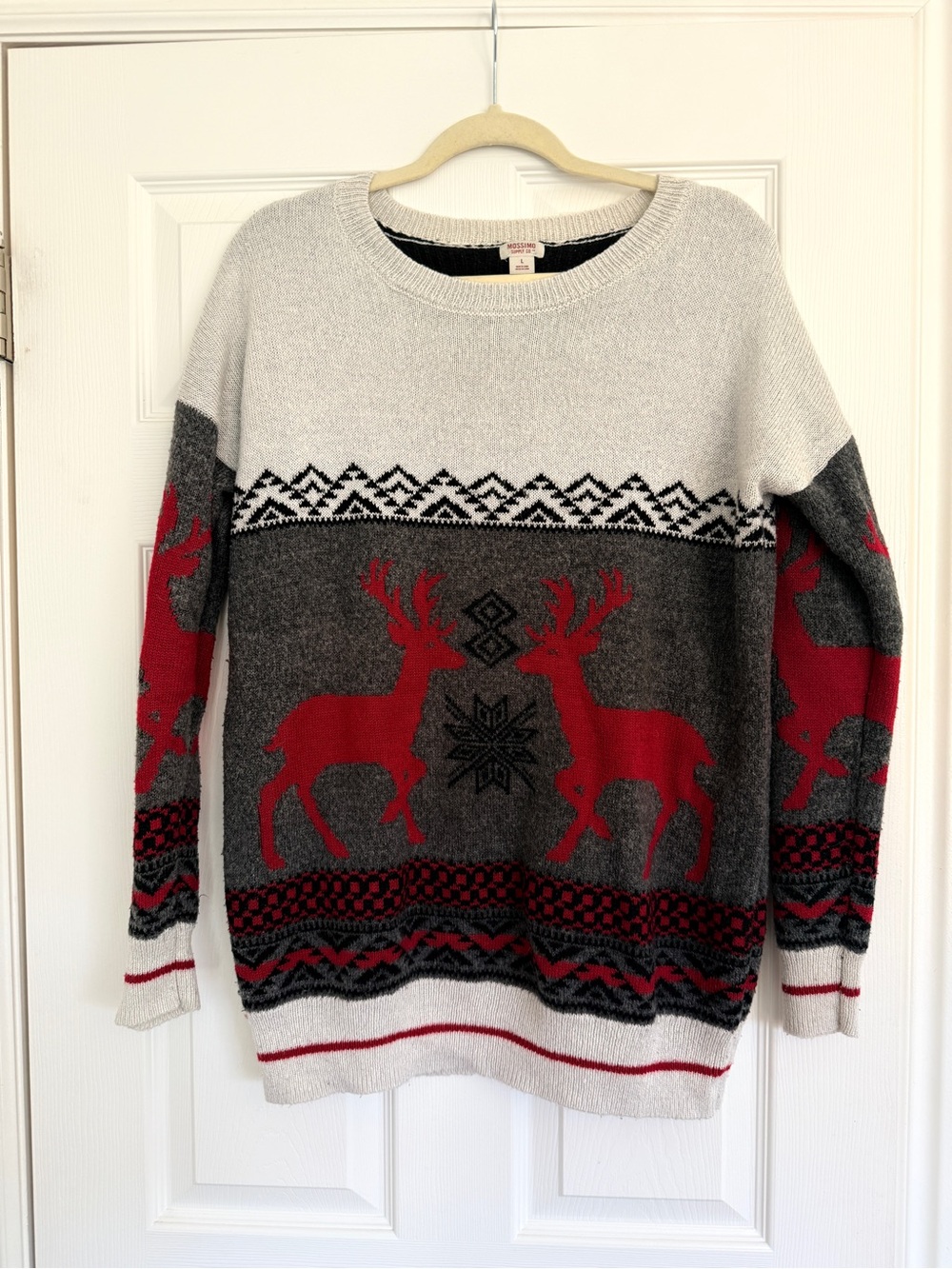 Reindeer Fair Isle Christmas Sweater Size L